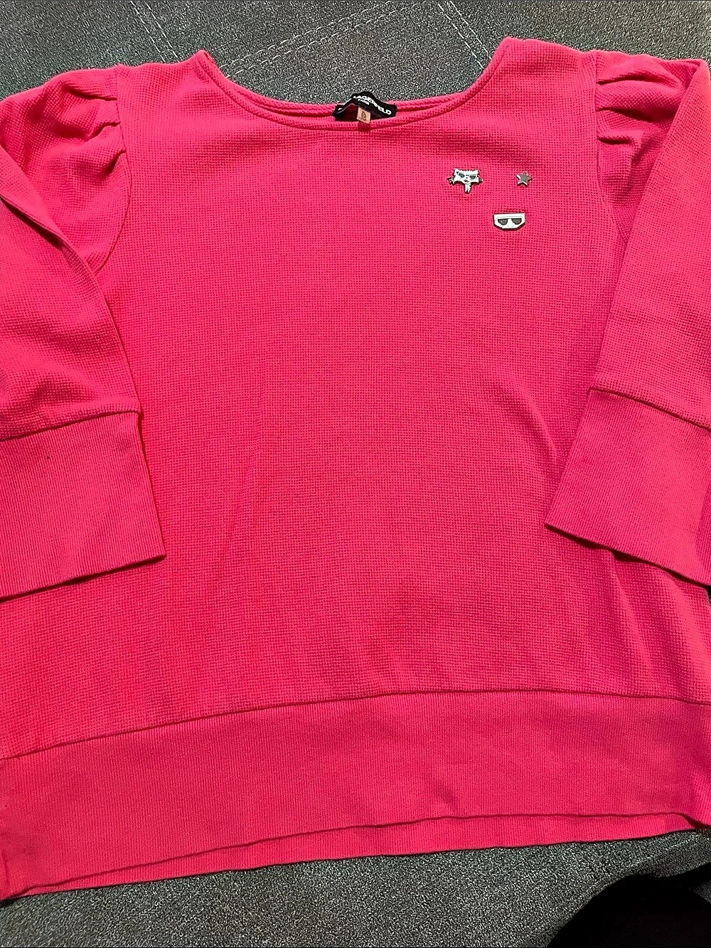 Karl Lagerfeld Pink Embellished Sweatshirt Size XL